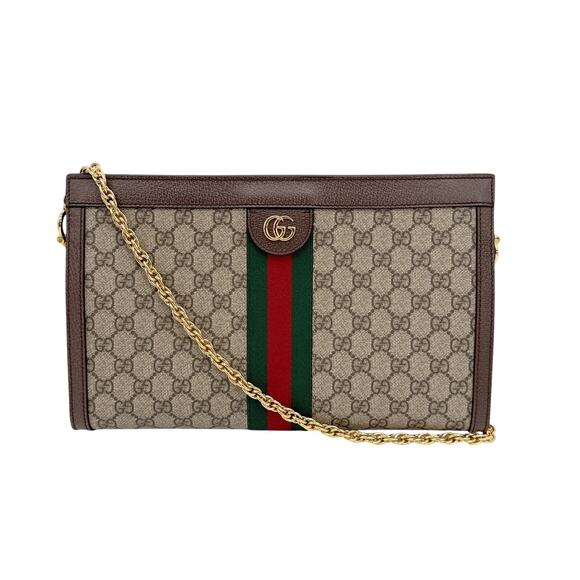 GUCCI GG Supreme Monogram Web Ophidia Shoulder Bag - Picture 1 of 16